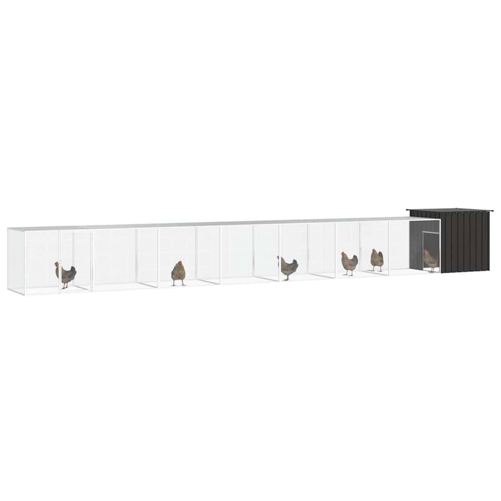 Vidaxl - Poulailler Anthracite 800x91x100 cm Acier galvanisé vidaXL 3106457 - Image 5