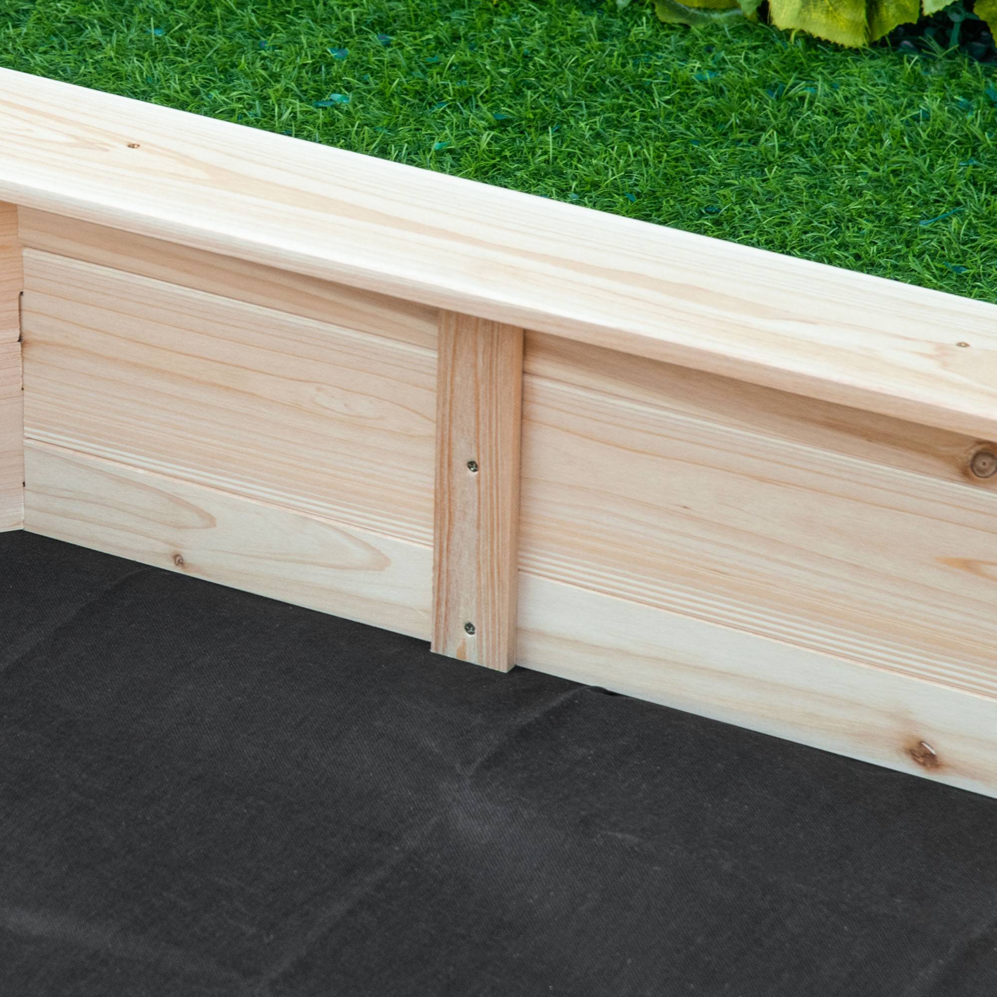 Outsunny - Bac à sable bois octogonal dim. 139,5L x 139,5l x 21,5H cm - 4 bancs - bâche de couverture, non tissé de sol inclus - bois sapin - Outsunny - Image 9
