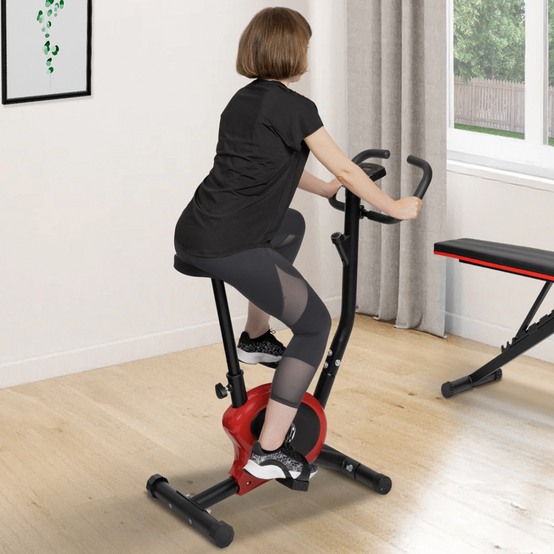 IDMARKET Vélo d'appartement à résistance réglable, selle ajustable et IDMARKET Vélo d'appartement à résistance réglable, selle ajustable et