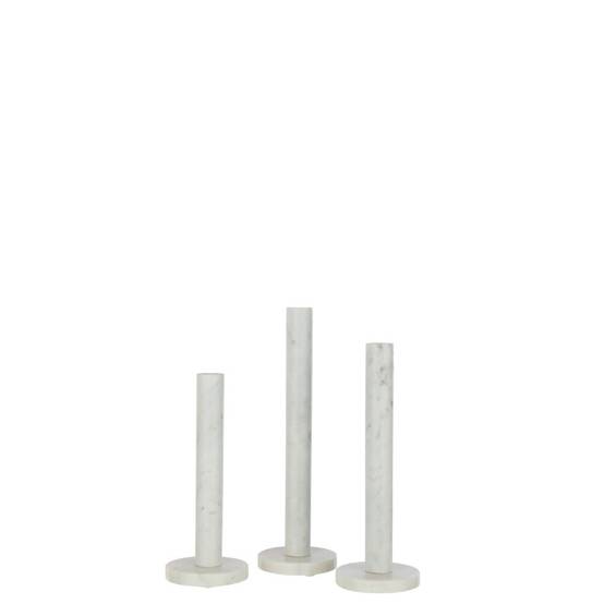 Set de 3 photophores en céramique blanche H30 à 40 cm - J-Line - Image 2
