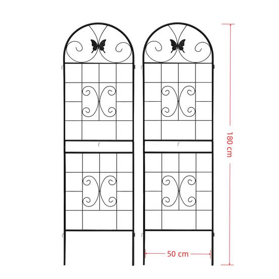 Grille jardin métal noir 50 x 2 x 180 cm - PANGIVO - Image 9