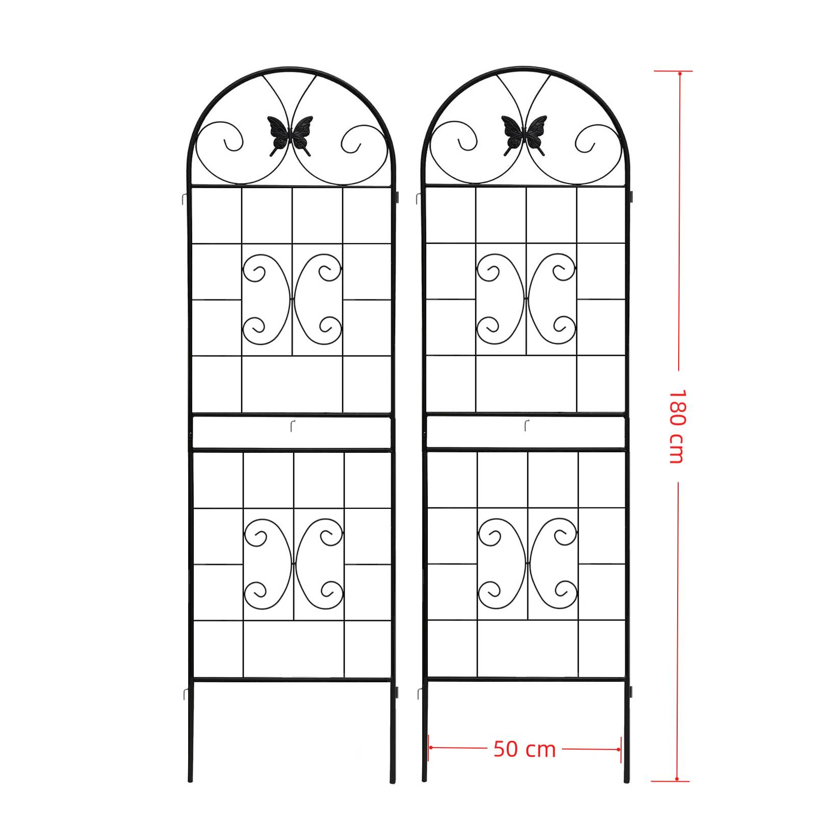Grille jardin métal noir 50 x 2 x 180 cm - PANGIVO - Image 9