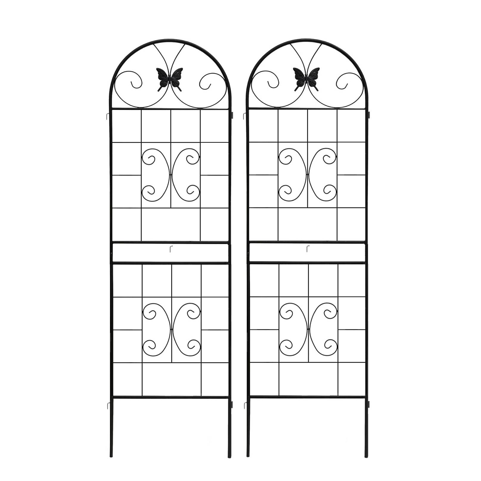 Grille jardin métal noir 50 x 2 x 180 cm - PANGIVO - Image 8