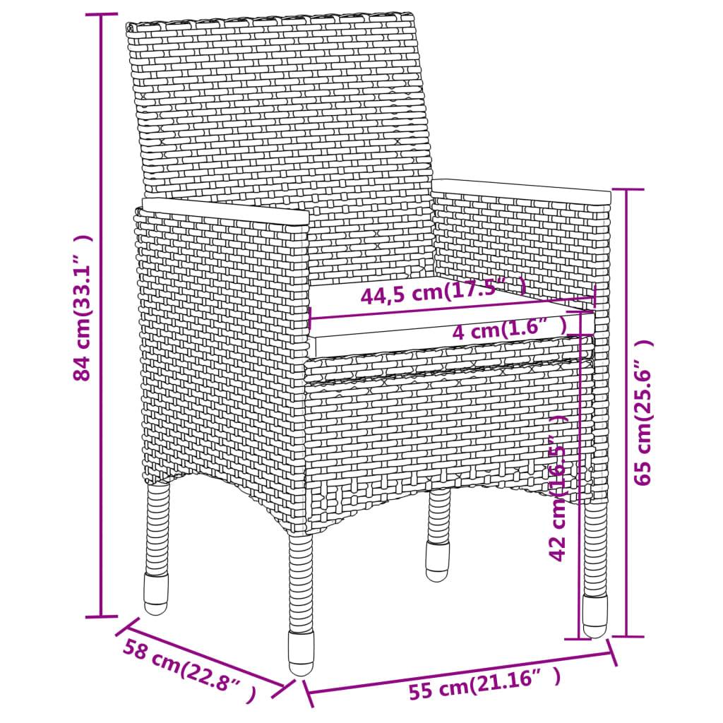 Vidaxl - Ensemble à manger de jardin 5 pcs Résine tressée Noir vidaXL 3058496 - Image 3