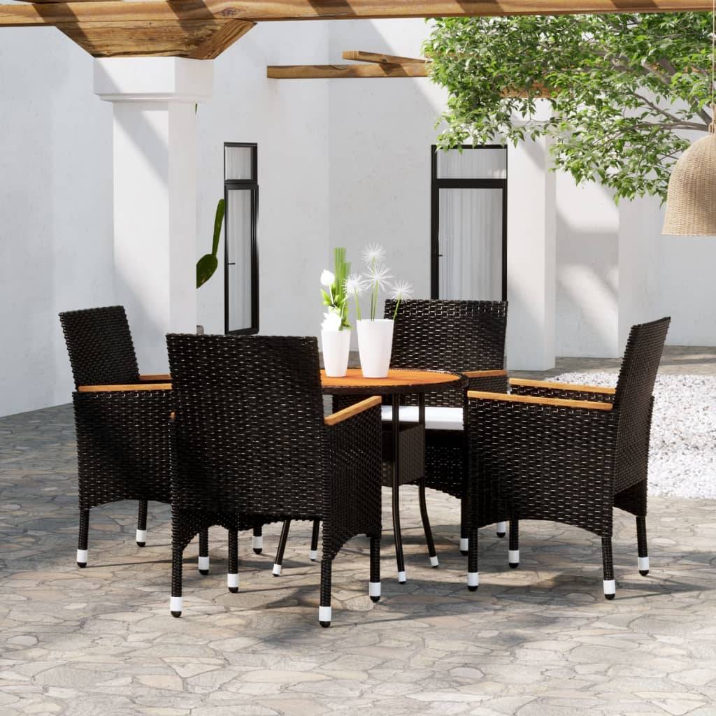 Vidaxl - Ensemble à manger de jardin 5 pcs Résine tressée Noir vidaXL 3058496 - Image 1