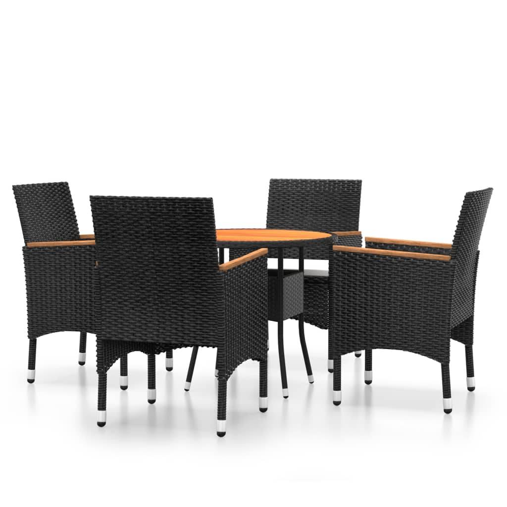 Vidaxl - Ensemble à manger de jardin 5 pcs Résine tressée Noir vidaXL 3058496 - Image 2