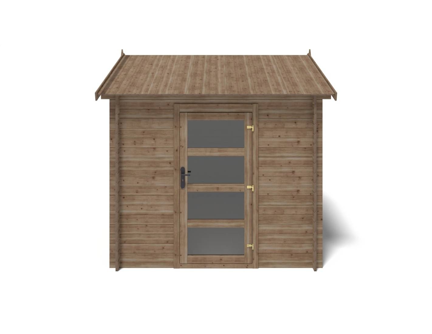 Altanka - Abri de jardin en bois - 7.5m2 - 2.5x3m - Traité - Ep. 28mm - Couleur: marron - DOM675 - ALTANKA - Image 5