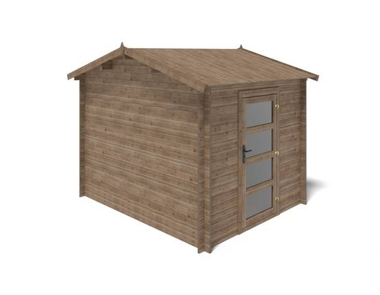 Altanka - Abri de jardin en bois - 7.5m2 - 2.5x3m - Traité - Ep. 28mm - Couleur: marron - DOM675 - ALTANKA - Image 6