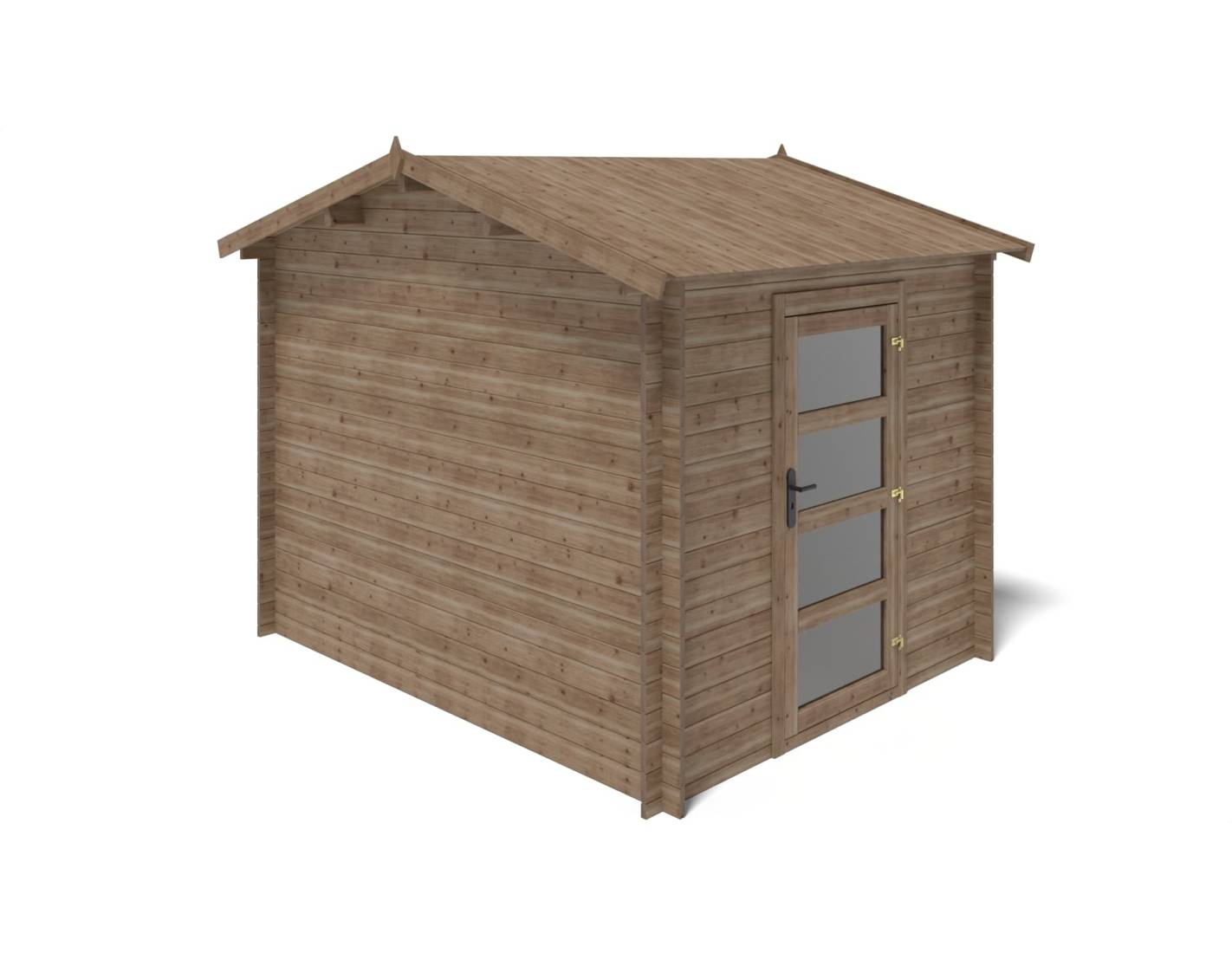 Altanka - Abri de jardin en bois - 7.5m2 - 2.5x3m - Traité - Ep. 28mm - Couleur: marron - DOM675 - ALTANKA - Image 6