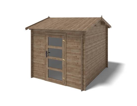 Altanka - Abri de jardin en bois - 7.5m2 - 2.5x3m - Traité - Ep. 28mm - Couleur: marron - DOM675 - ALTANKA - Image 1