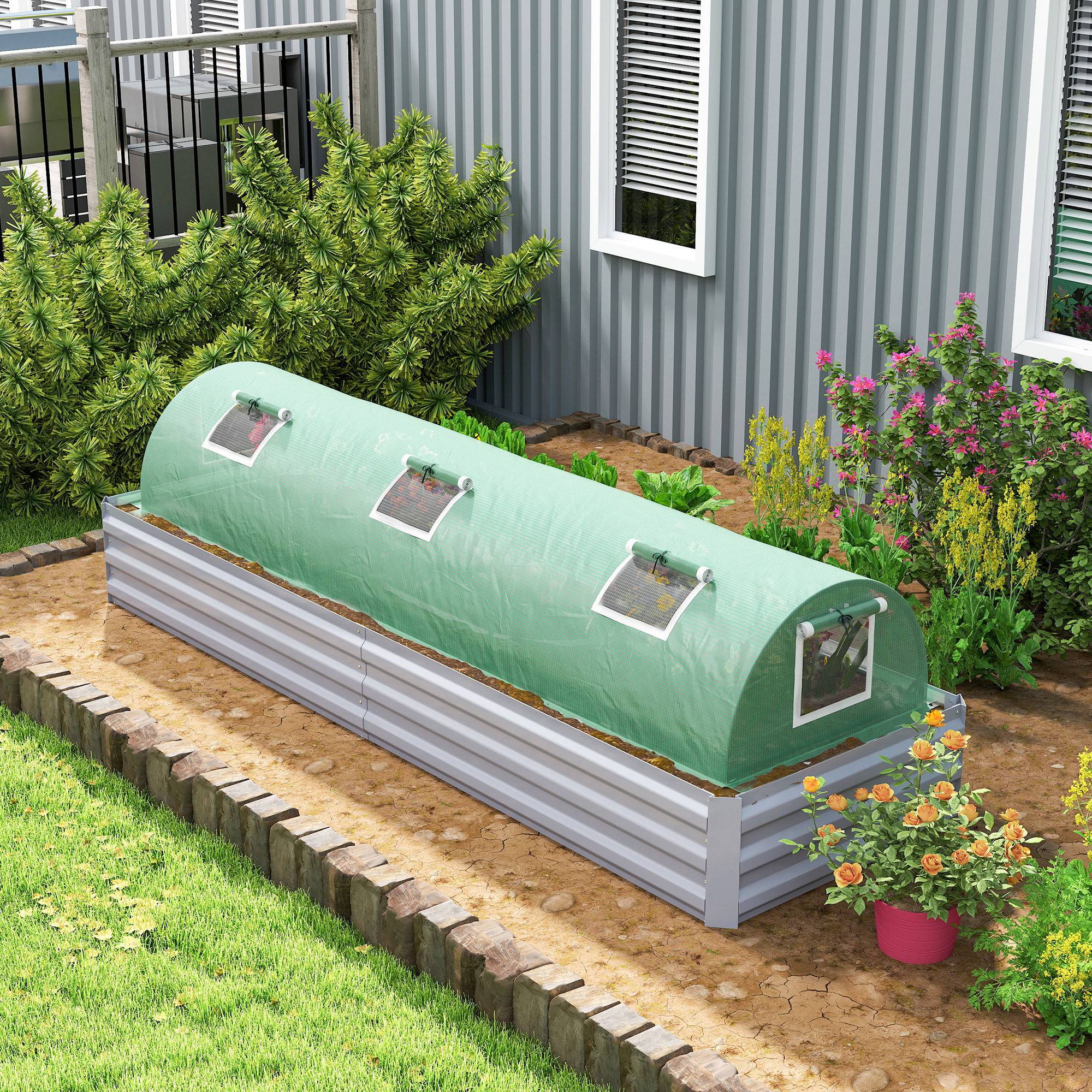 ComfortXL - Mini serre tunnel acier et PE 300 x 80 x 45 cm verte pour potager avec protection - ComfortXL Outdoor Living - Image 1