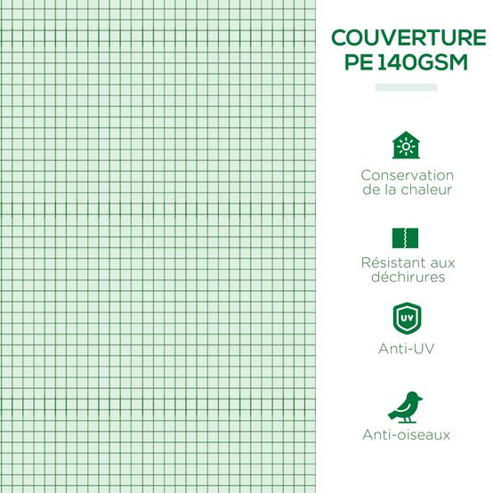 Serre de jardin tunnel basse acier petits espaces culture potager 5 fenêtres 300x80x45cm vert - ComfortXL Outdoor Living - Image 6