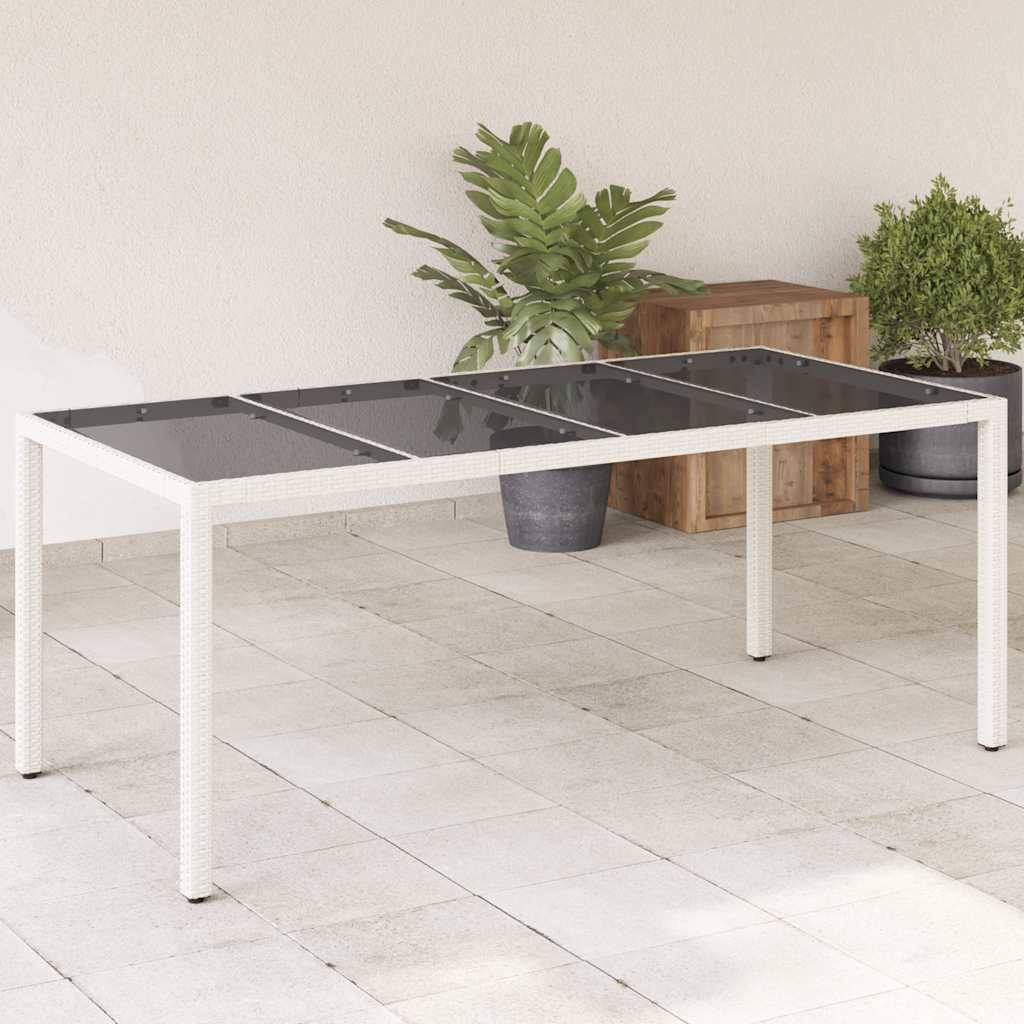 PANGIVO - Table de jardin résine tressée verre blanc 190 x 90 x 75 cm - PANGIVO - Image 1