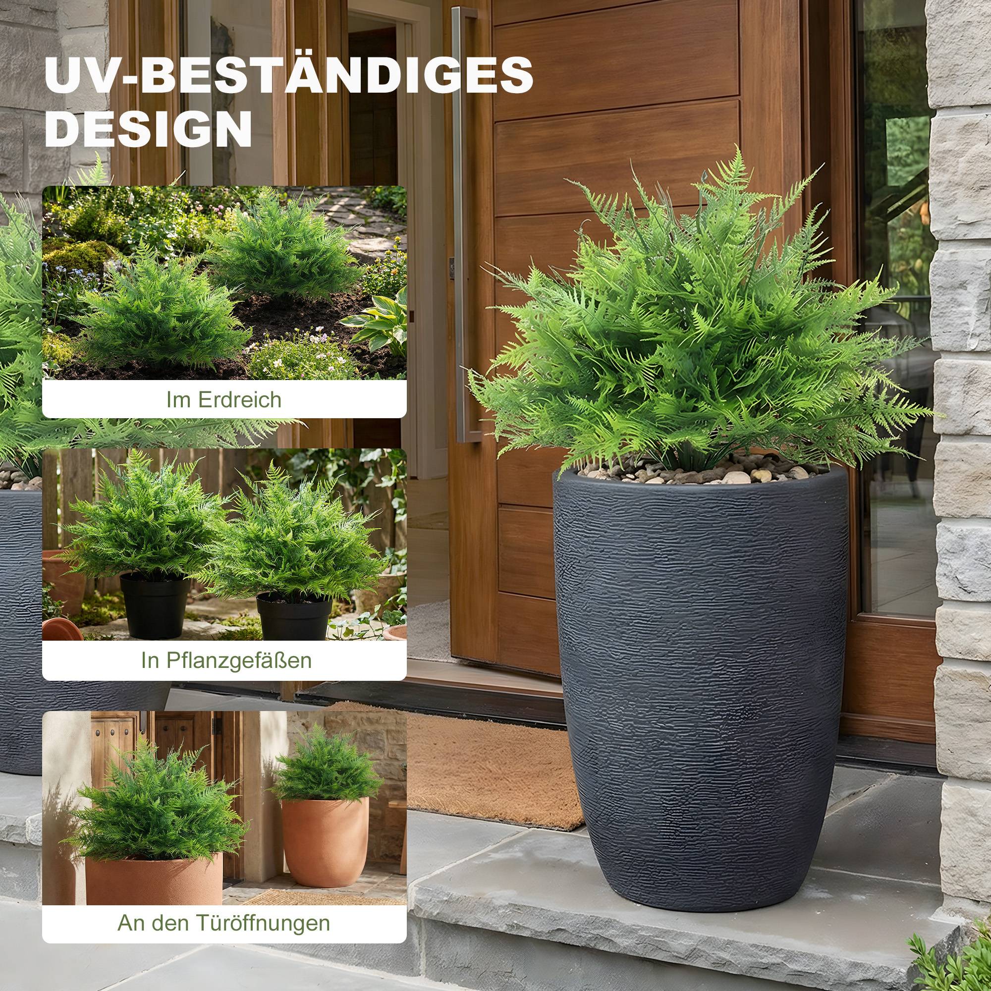 Sans Marque - Lot 2 fougères de Boston UV-résistantes, avec tiges, 60 cm pour jardin, véranda - Image 6