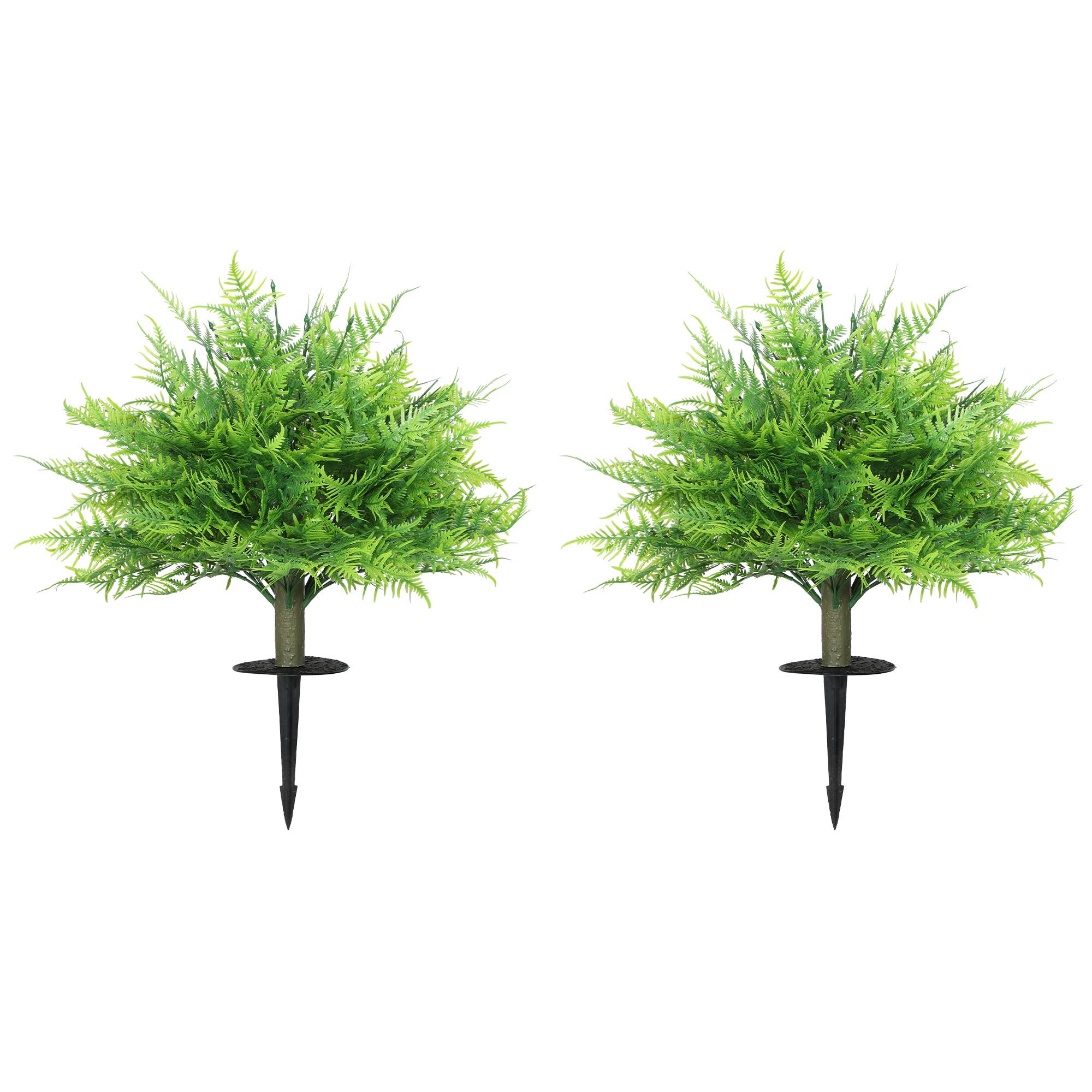 Sans Marque - Lot 2 fougères de Boston UV-résistantes, avec tiges, 60 cm pour jardin, véranda - Image 1
