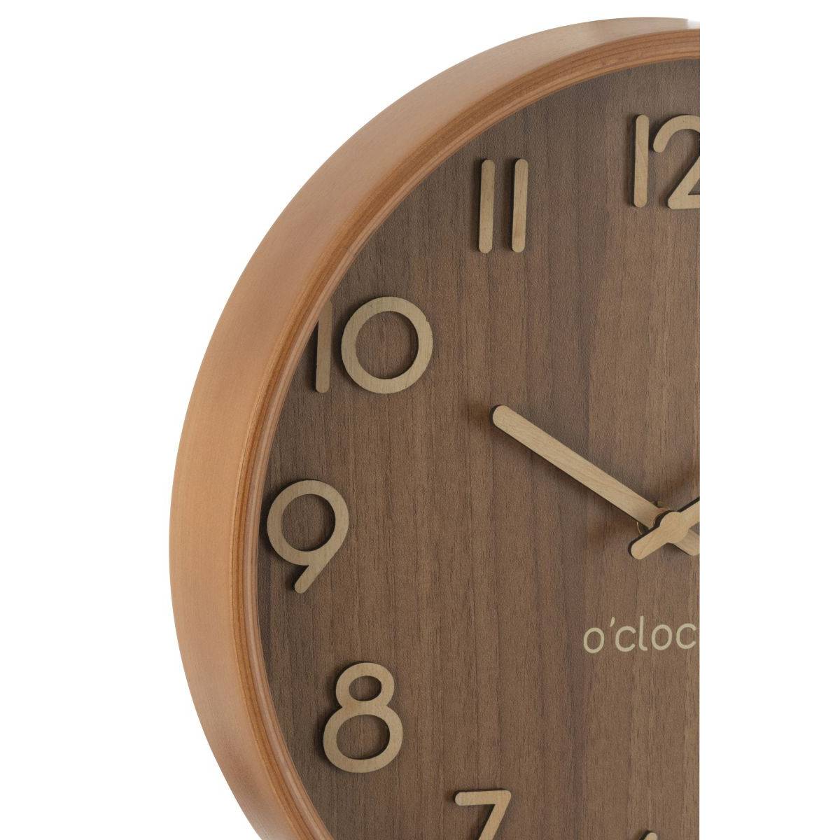 Horloge Murale en Bois "Marion" 30cm Marron - Image 2