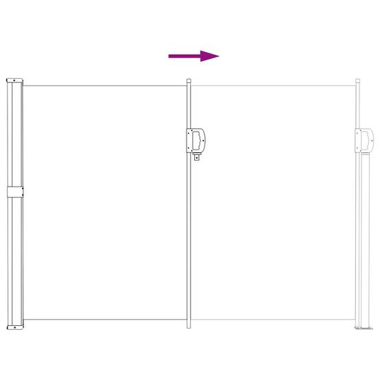 Store latéral rétractable polyester et acier gris 600 x 120 cm - PANGIVO - Image 6