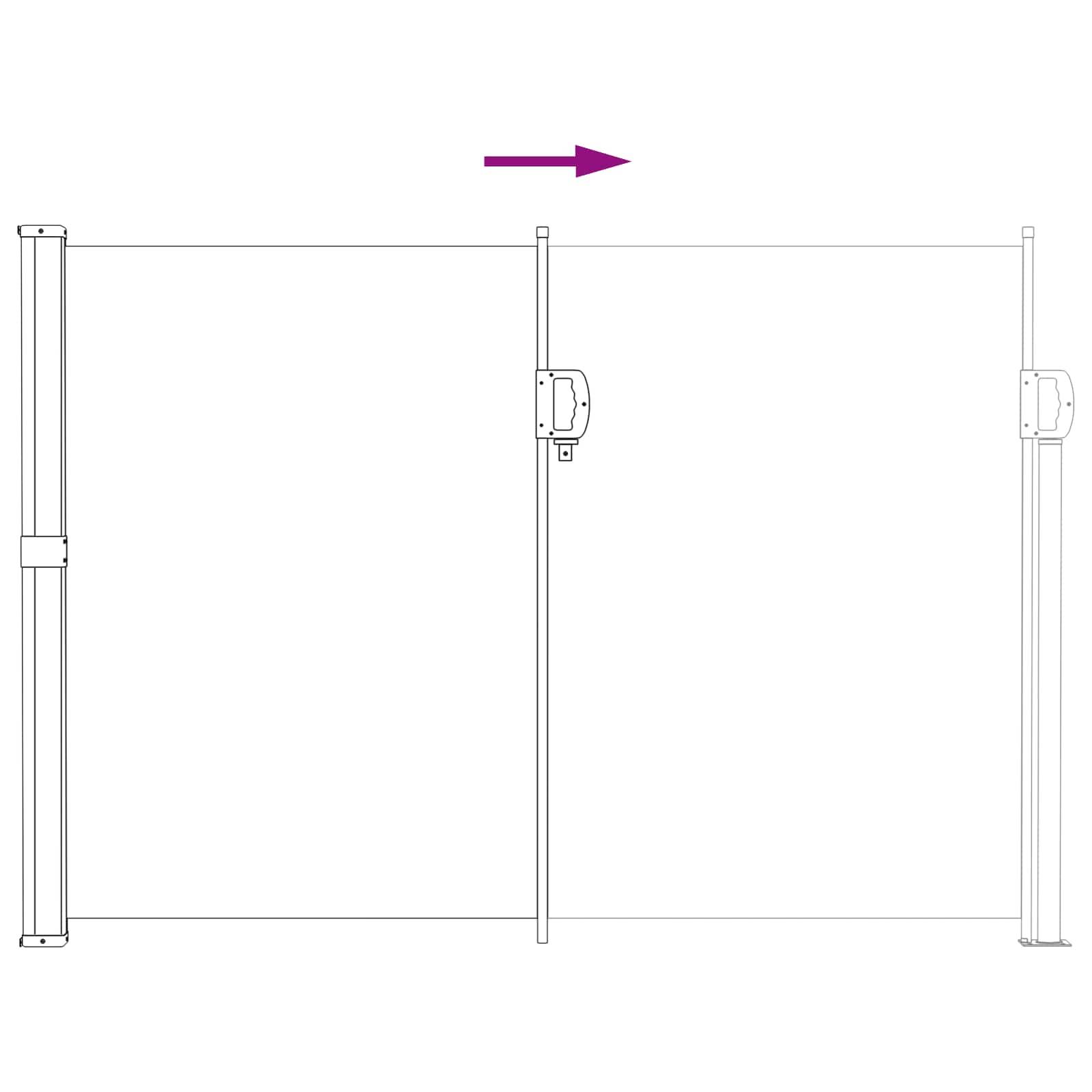 Store latéral rétractable polyester et acier gris 600 x 120 cm - PANGIVO - Image 6