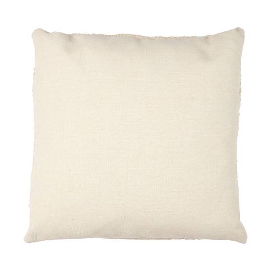 Coussin 40x40cm avec Tissu Bouclette Beige et Motif Géométrique Noir et Blanc - STACY - Image 5