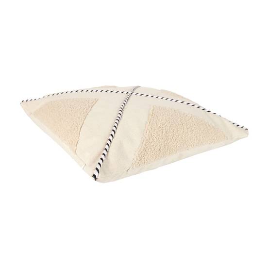Coussin 40x40cm avec Tissu Bouclette Beige et Motif Géométrique Noir et Blanc - STACY - Image 4