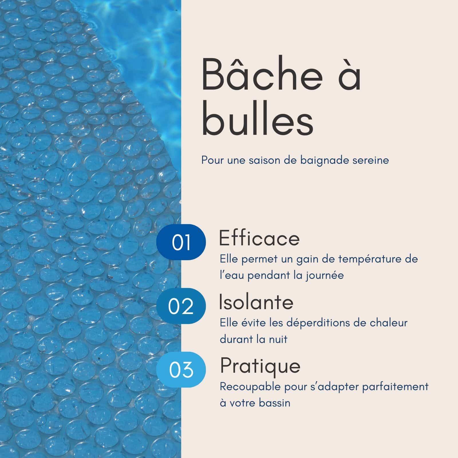 Bâche  Solaire  Piscine Grise Ov 3.66x6.10 Epaisseur 215 Microns Edenea - Image 3