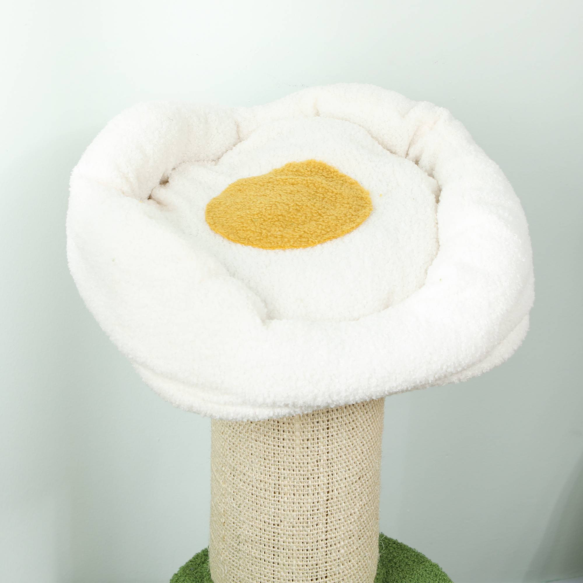 Sans Marque - Arbre à chat à fleurs à 3 niveaux, tonneau à gratter pour chats plateforme et balle poteau en sisal, Ø 45 x 92 cm, vert - Image 10
