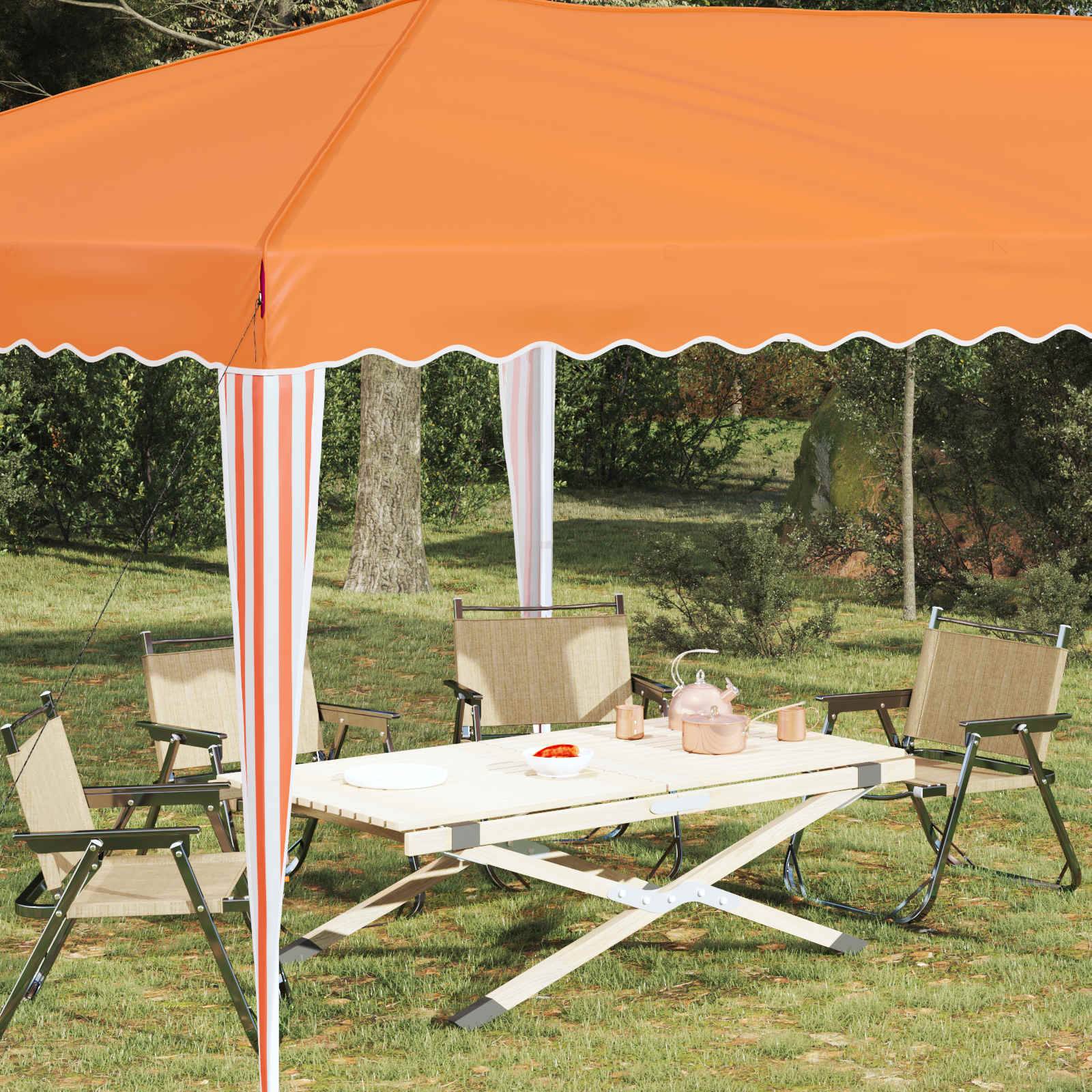 Tente de fête polyester Oxford extérieur pop-up hauteur réglable 575x290cm Orange - ComfortXL Outdoor Living - Image 3