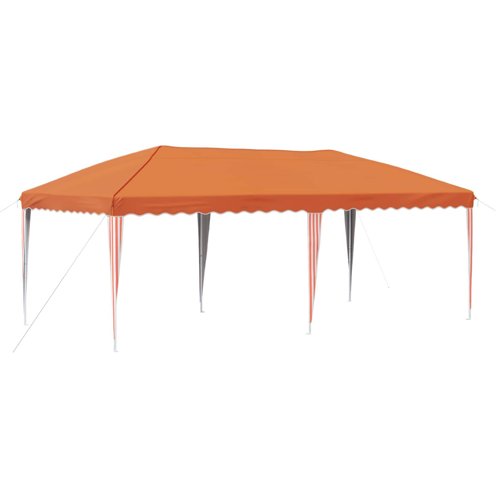 Tente de fête polyester Oxford extérieur pop-up hauteur réglable 575x290cm Orange - ComfortXL Outdoor Living - Image 2