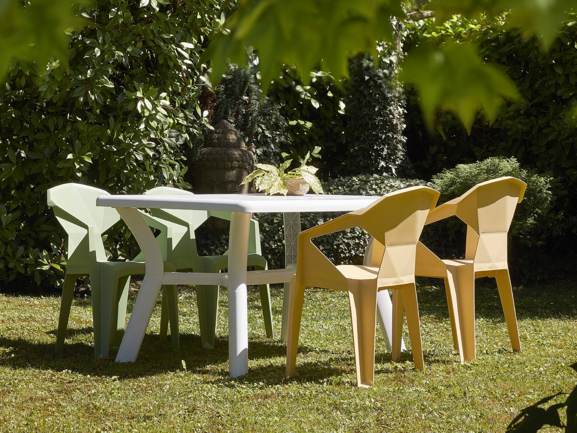 Garbar - Table rectangulaire 140x90 Dalia garbar plastique blanc - Image 5