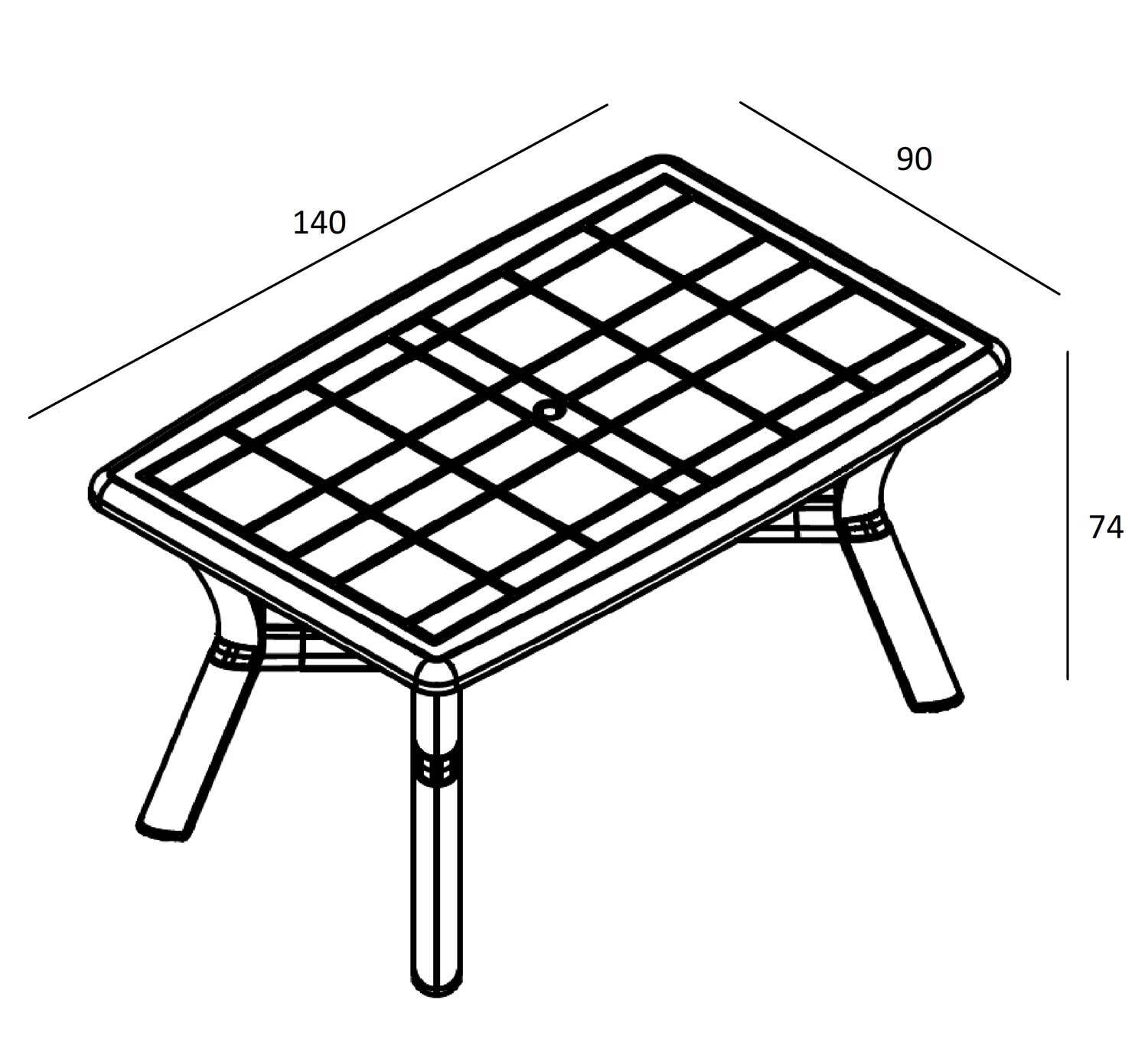 Garbar - Table rectangulaire 140x90 Dalia garbar plastique blanc - Image 2