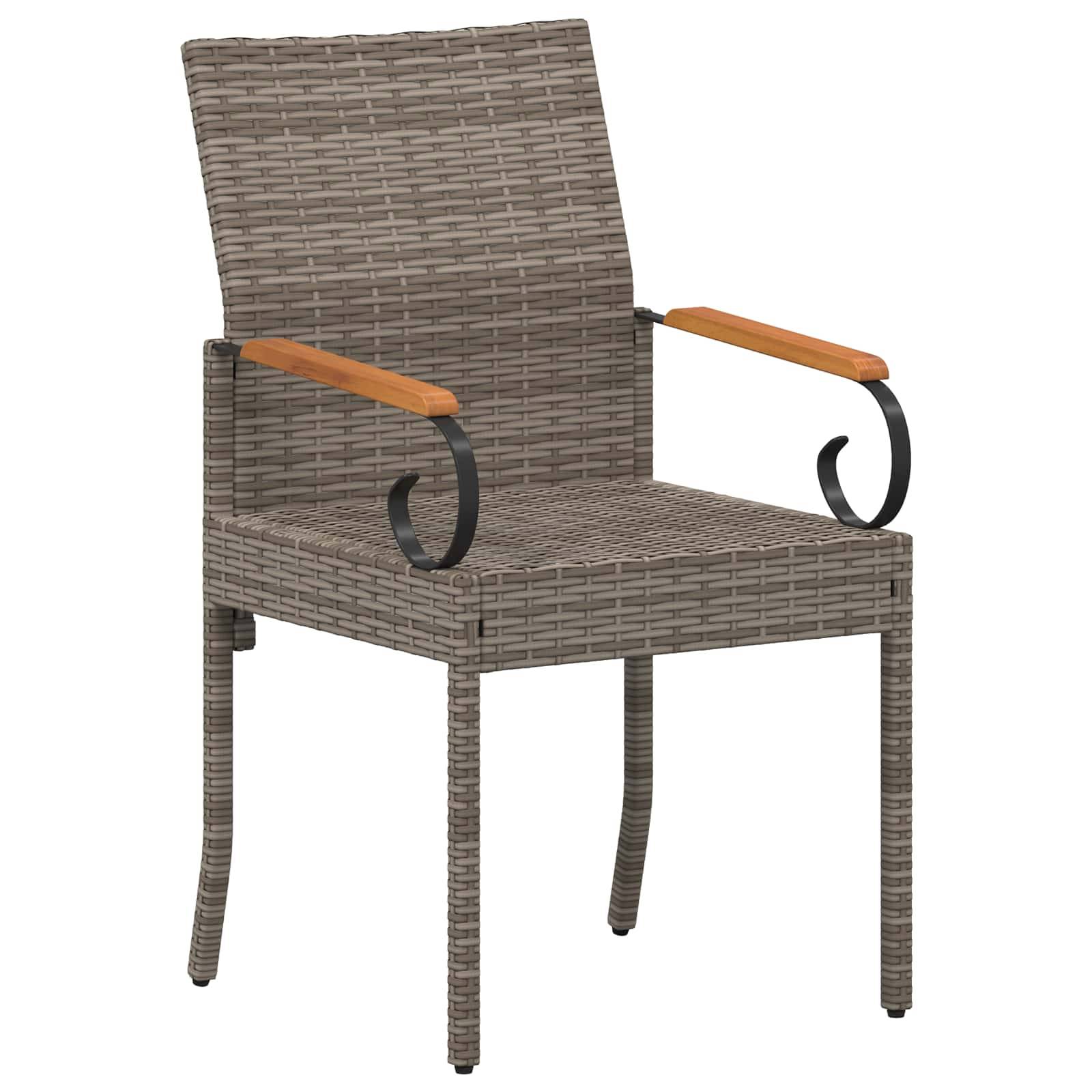 Chaises de jardin polyrotin et acier gris 59.5 x 50 x 88 cm, Poids:14.1kg - PANGIVO - Image 5
