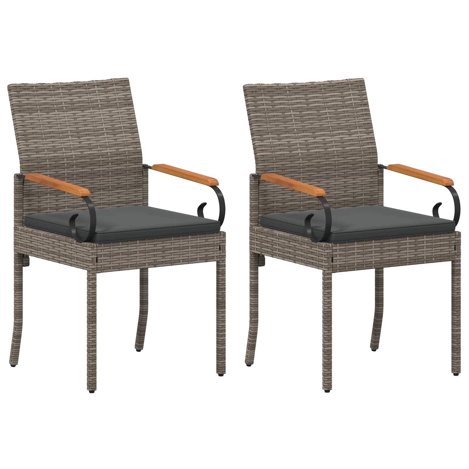 Chaises de jardin polyrotin et acier gris 59.5 x 50 x 88 cm, Poids:14.1kg - PANGIVO - Image 2