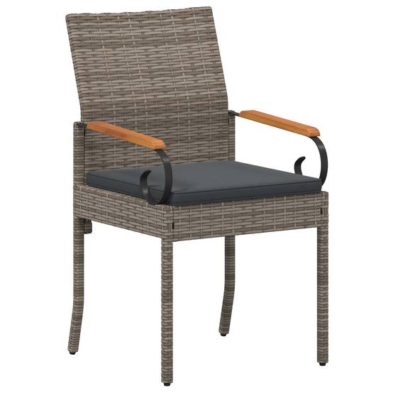 Chaises de jardin polyrotin et acier gris 59.5 x 50 x 88 cm, Poids:14.1kg - PANGIVO - Image 4