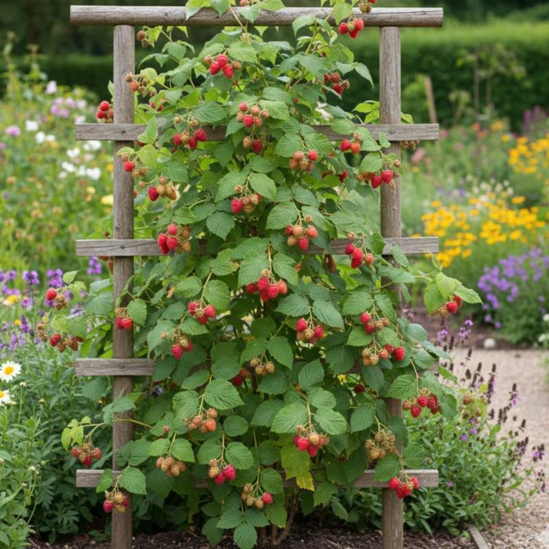 Mûre-framboise Bounty Berry 'YANTAY', Tayberry à fleurs Rose - feuillage Caduc - Godet - 5/20 cm- hauteur à maturité De 2,50 m à 3,00 m - Image 5