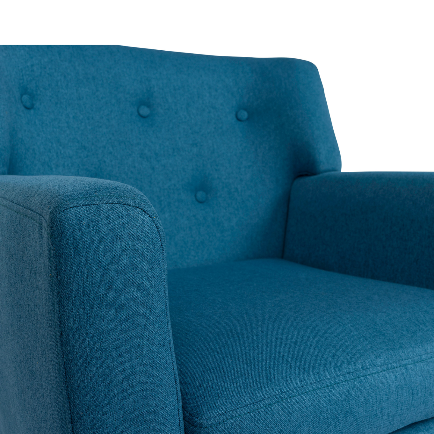 Fauteuil scandinave LIV en tissu bleu canard - Image 5