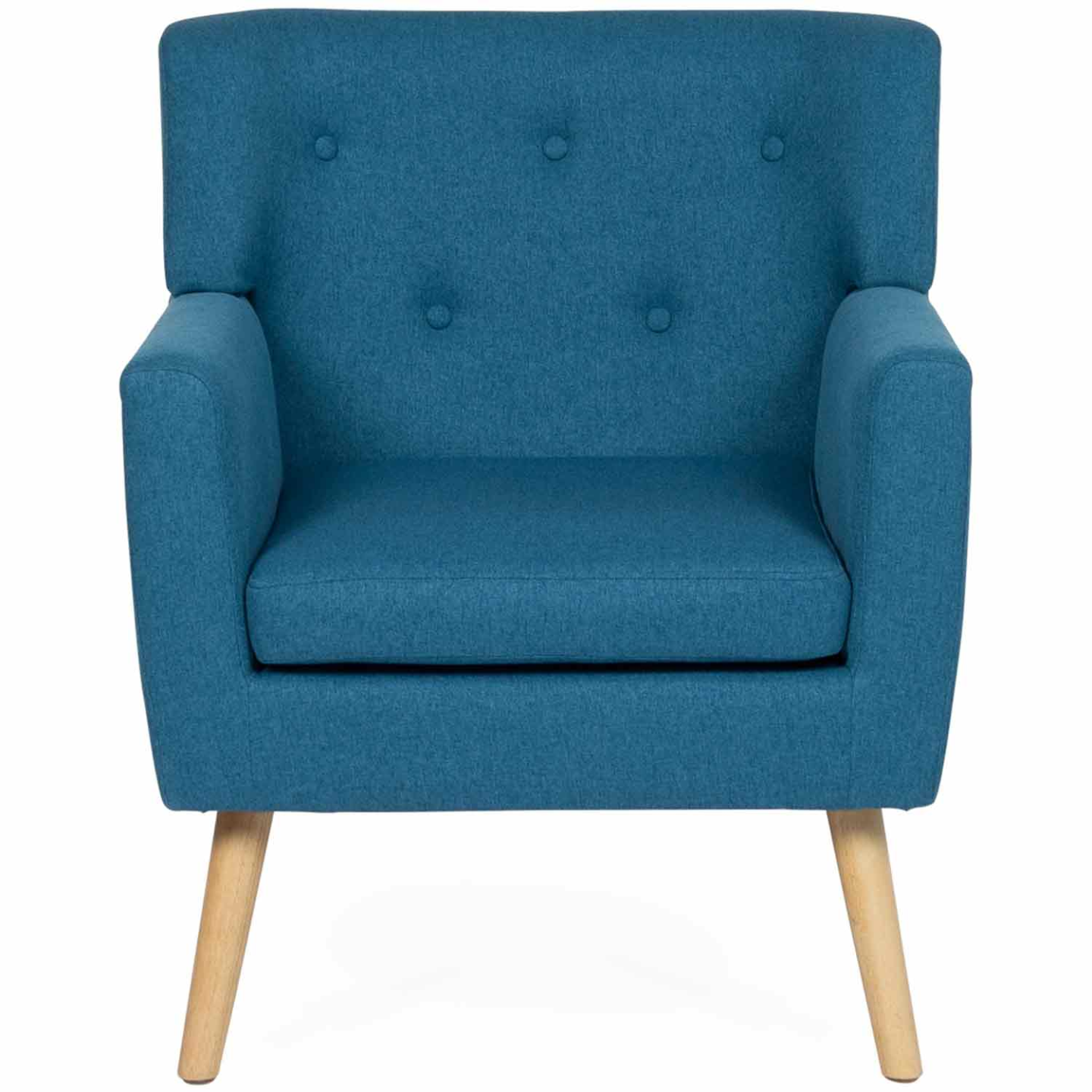 Fauteuil scandinave LIV en tissu bleu canard - Image 3