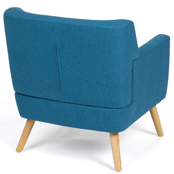 Fauteuil scandinave LIV en tissu bleu canard - Image 4
