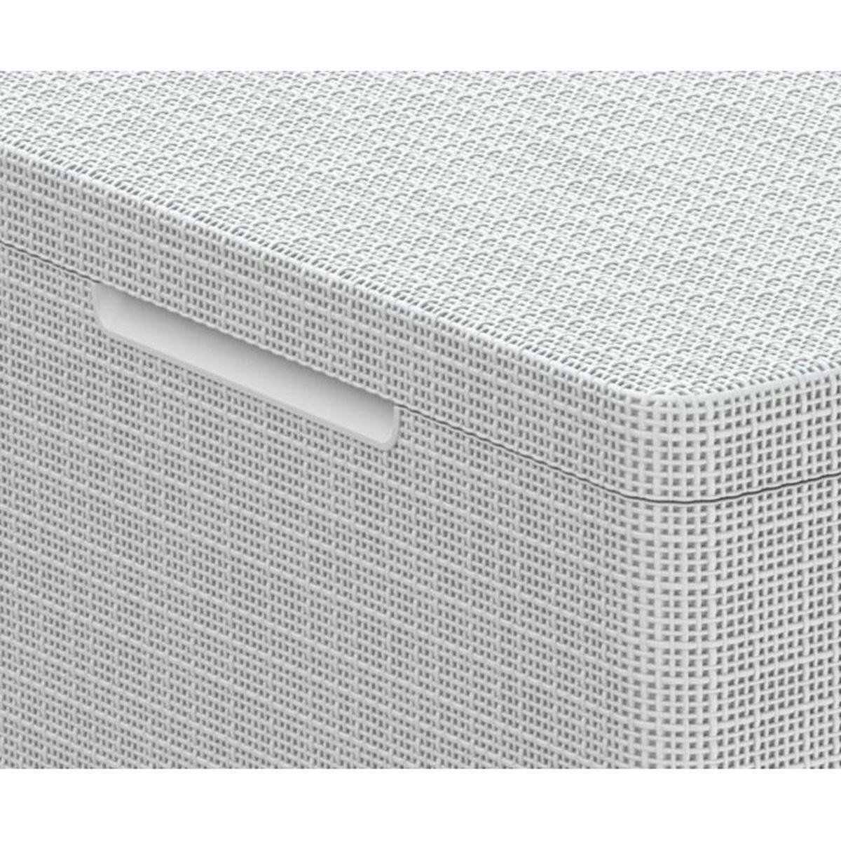 Keter - Salon bas de jardin - Résine - 4 places- Keter - Scandi Linea - Table coffre - Imitation canage gris clair et structure gris pe - Image 7