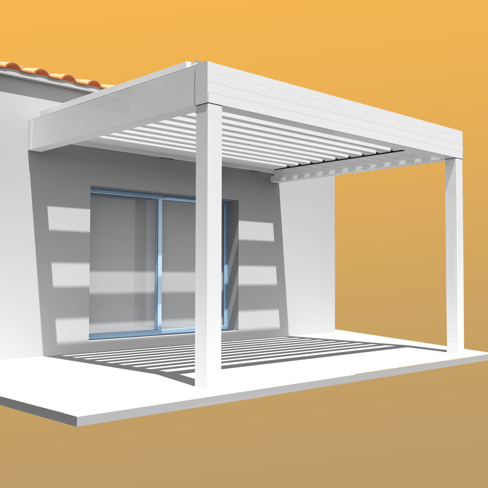 Intersun - Pergola Bioclimatique SPINELLE 4,50x4,987 M Verins à Télécommande (Blanc) - INTERSUN - Image 1
