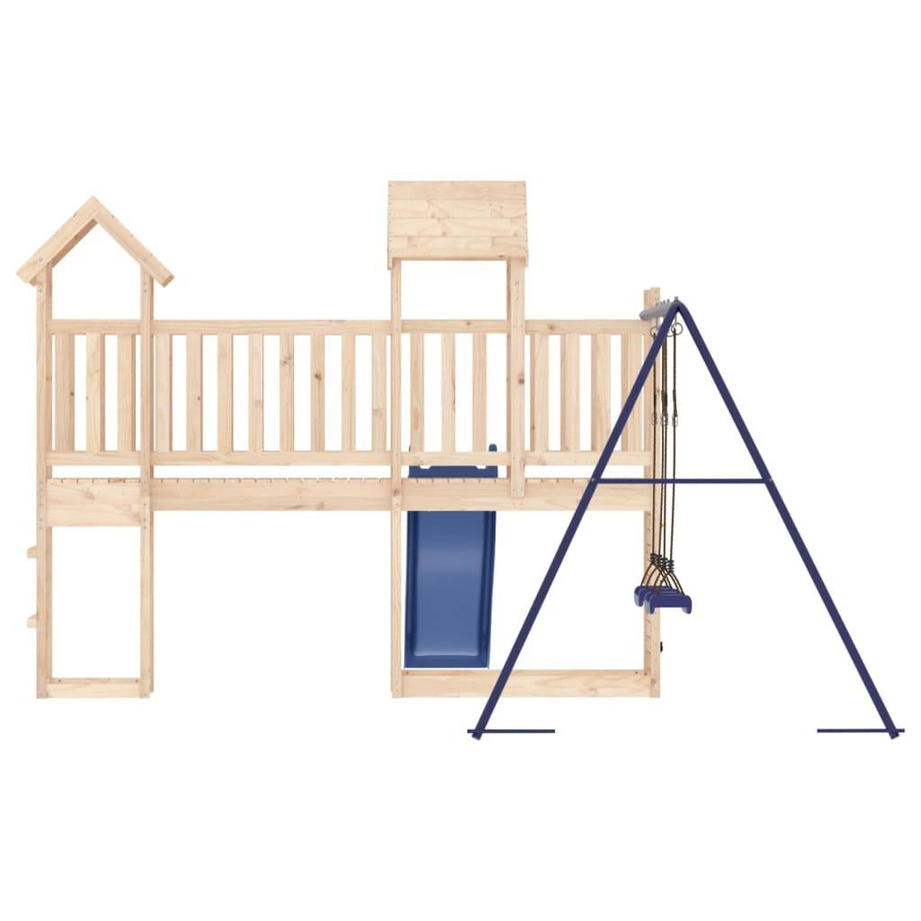 Helloshop26 - Aire de jeux d'extérieur balançoires toboggan portiques robuste jeux jardin 495 x 339 x 214 cm bois de pin massif - Image 4