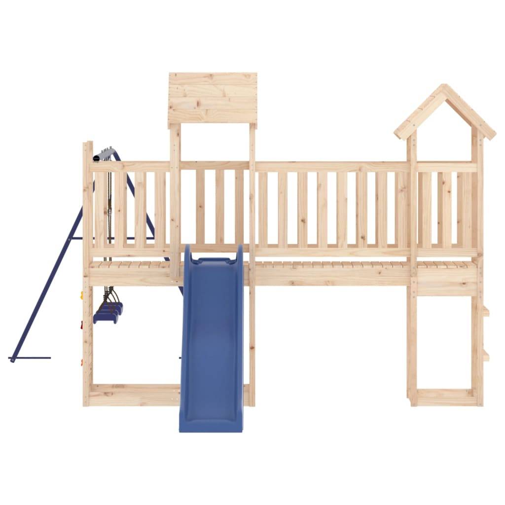 Helloshop26 - Aire de jeux d'extérieur balançoires toboggan portiques robuste jeux jardin 495 x 339 x 214 cm bois de pin massif - Image 3