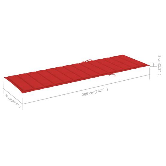 Bain de Soleil avec Table Bois Massif et Coussin Rouge – ComfortXL Outdoor Living - Image 7