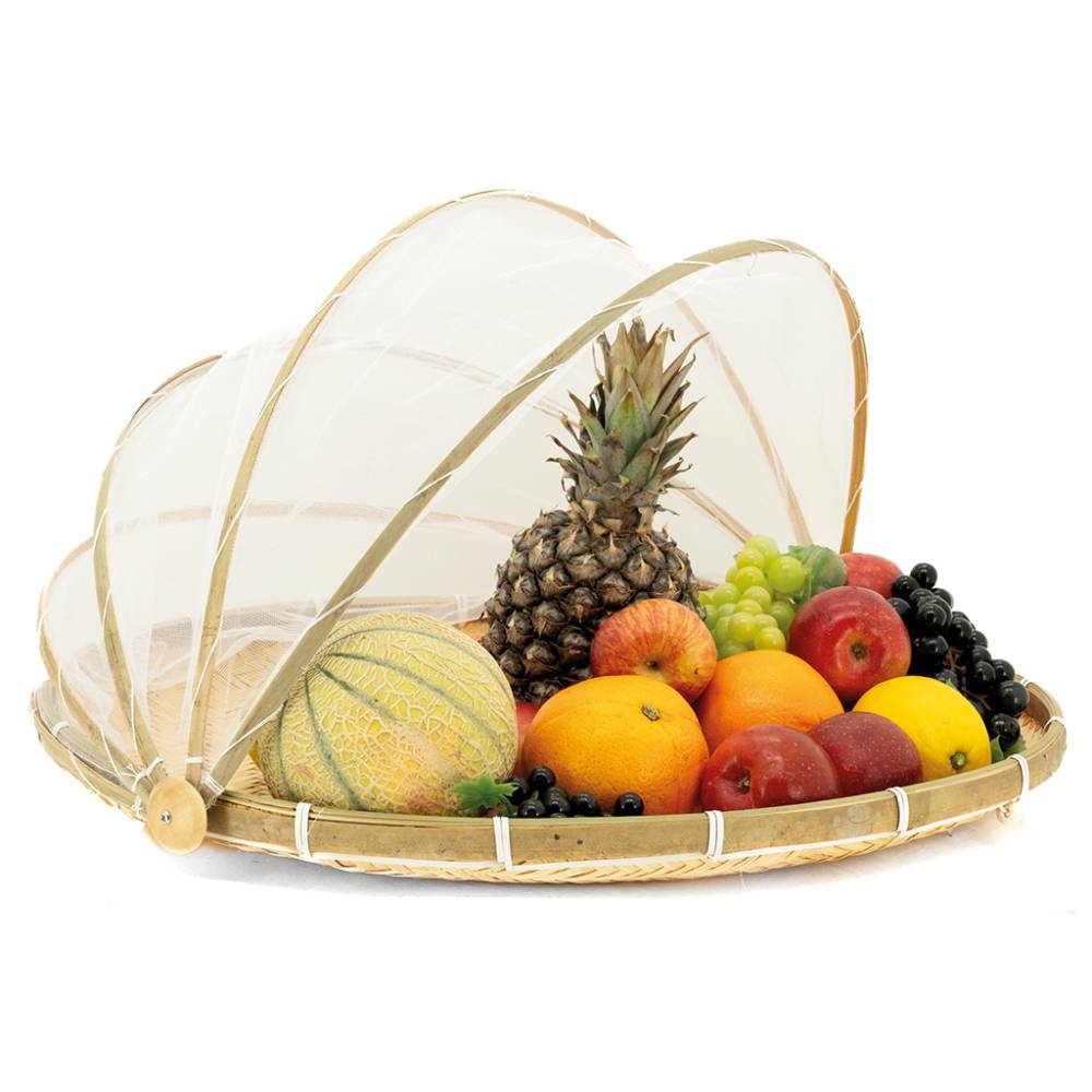 Aubry Gaspard - Plateau rond en bambou avec cloche en filet - Image 2