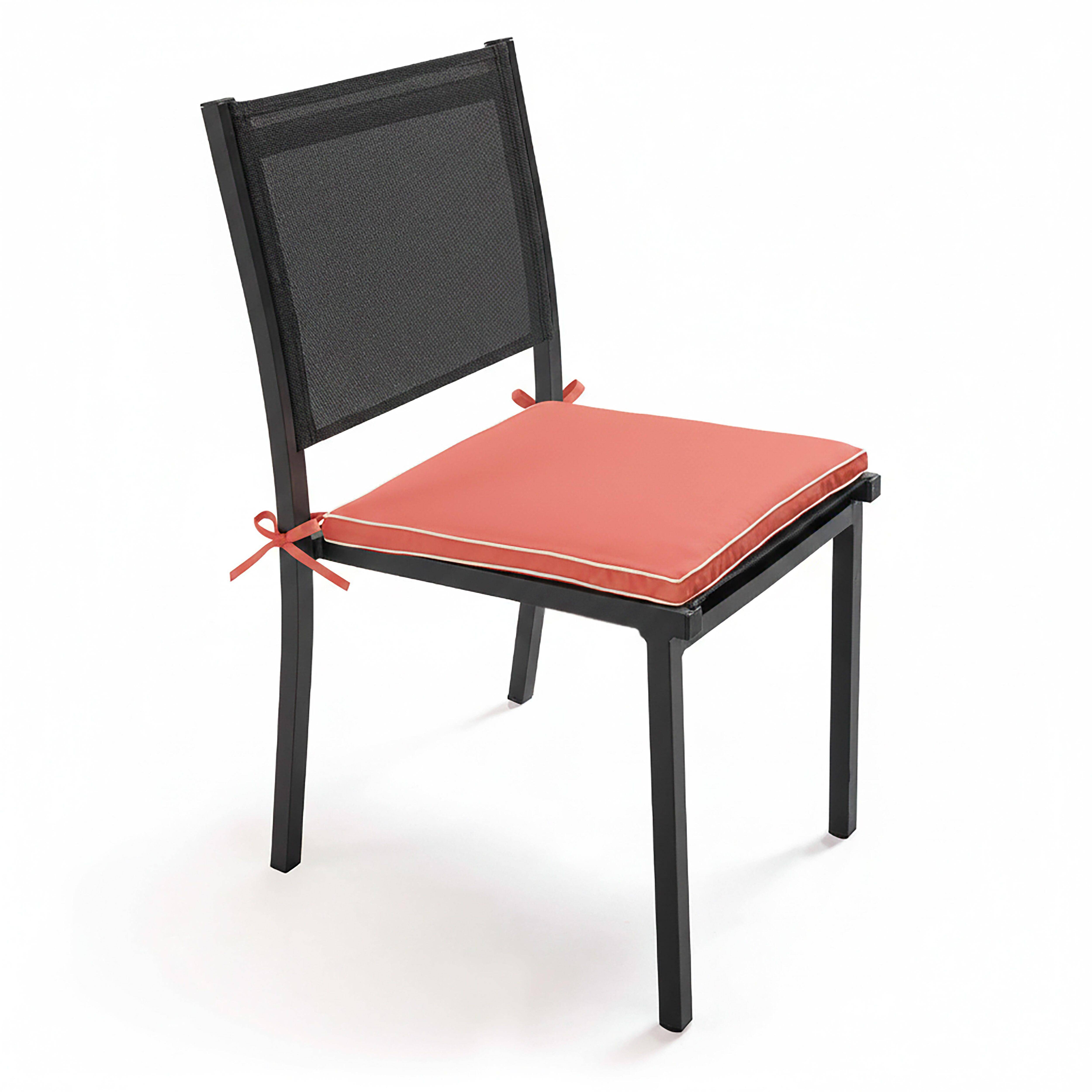 Oviala - Lot de 4 galettes de chaises unies carrées 40 cm argile Sayu - Oviala - Image 2