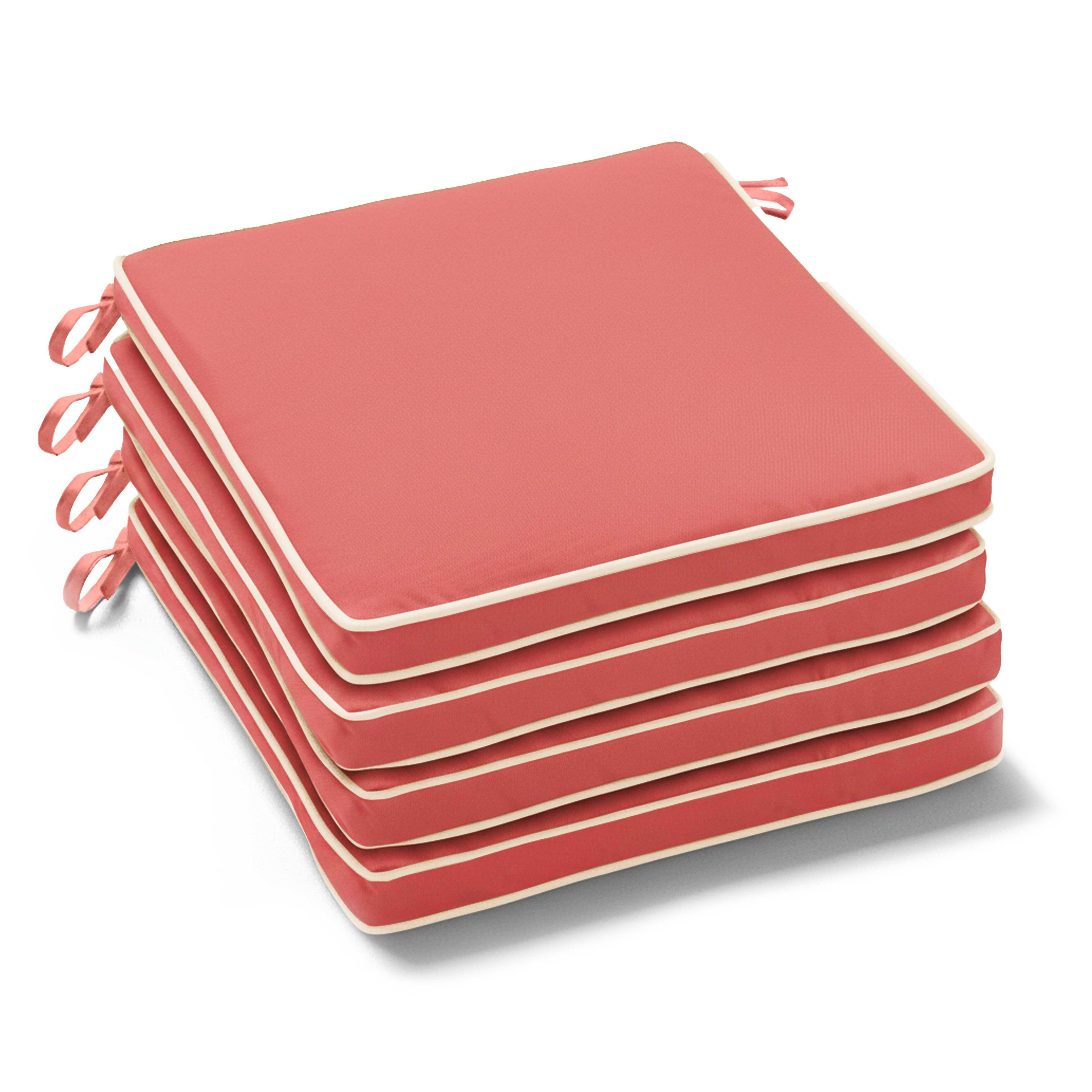 Oviala - Lot de 4 galettes de chaises unies carrées 40 cm argile Sayu - Oviala - Image 1