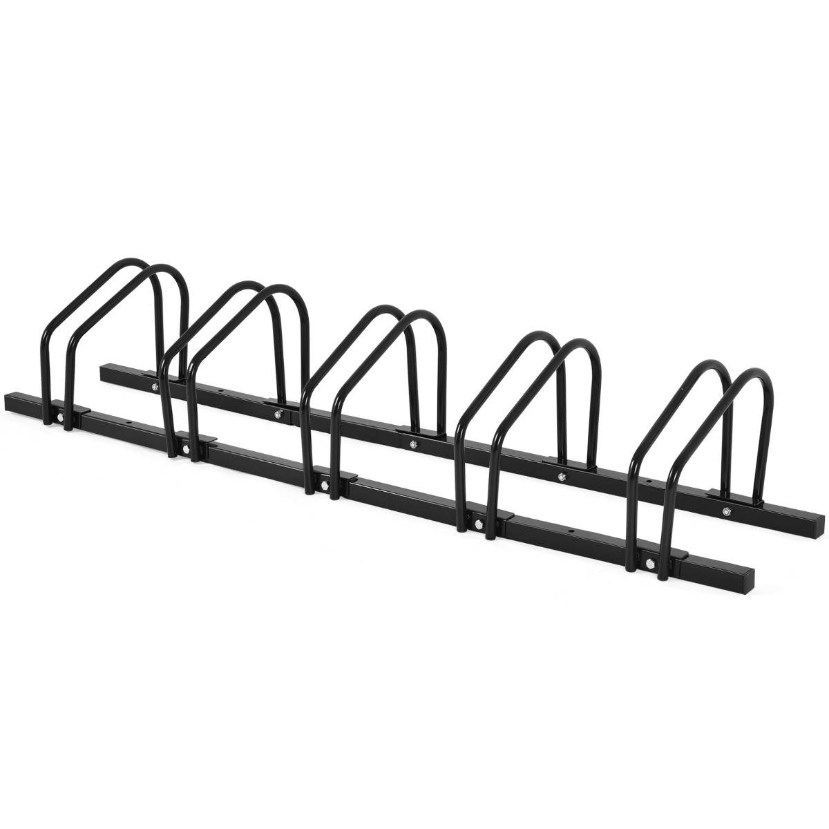 Râtelier pour 5 Vélo en Acier Revêtu Fixation au Sol ou au Mur pour Extérieur et Intérieur 150 x 32,5 x 26CM Noir - Image 1