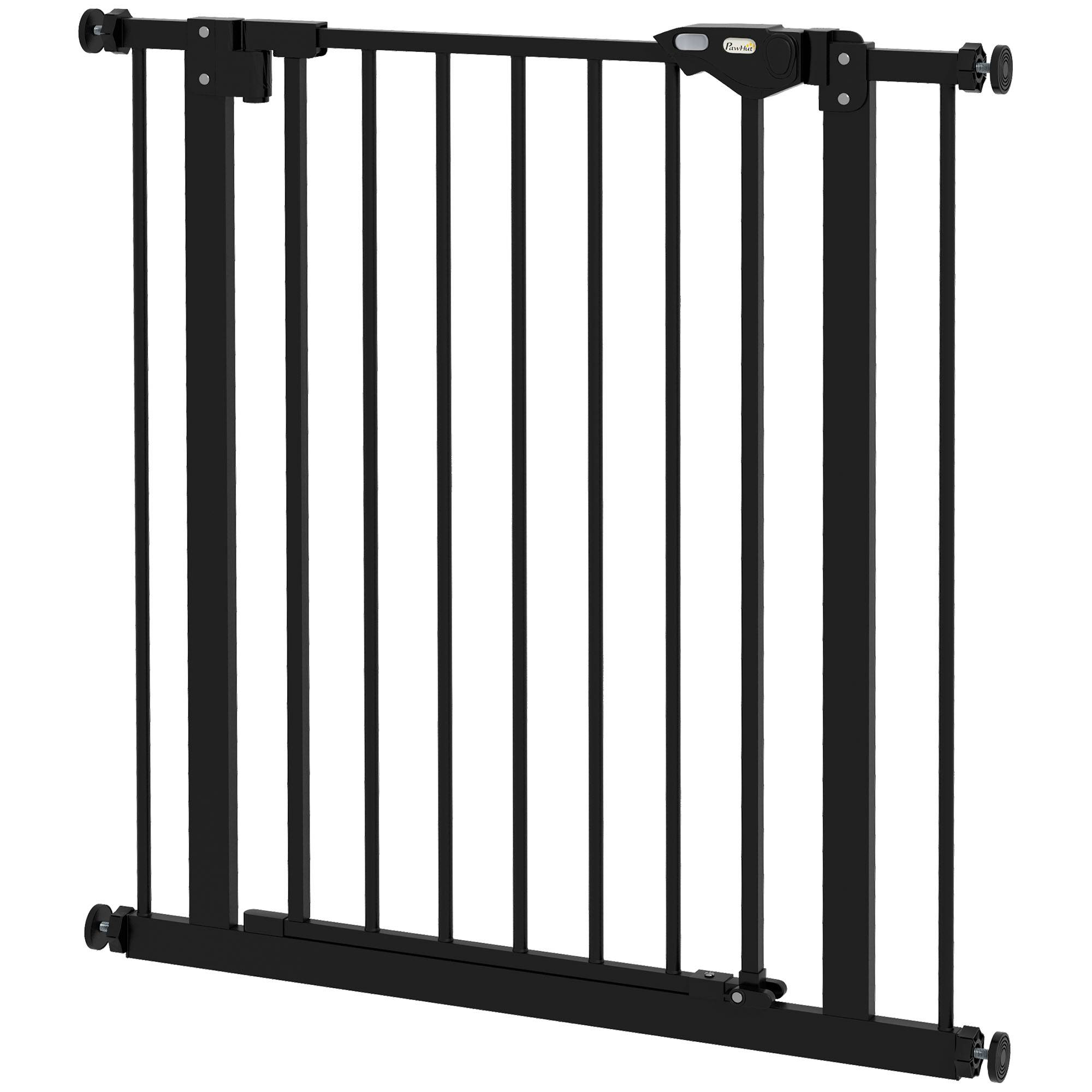 Barrière de porte pour chien, protection animal, métal, plastique, 74-80 cm, noir - Image 2