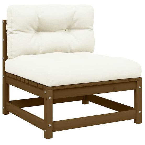 ComfortXL - Module Central Canapé Jardin Pin Massif Miel Design Robuste Salon Extérieur Crème – ComfortXL Outdoor Living - Image 1