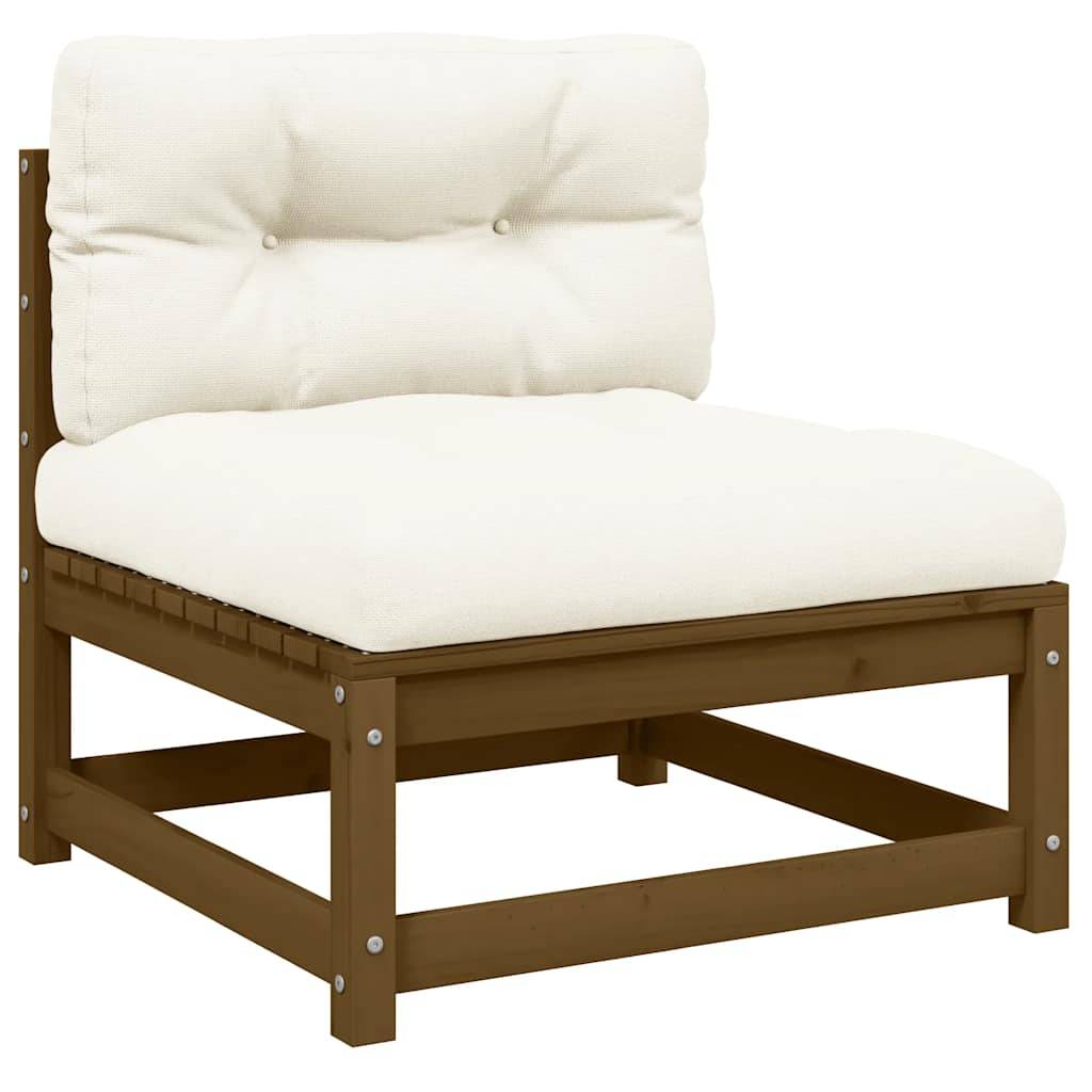 ComfortXL - Module Central Canapé Jardin Pin Massif Miel Design Robuste Salon Extérieur Crème – ComfortXL Outdoor Living - Image 1