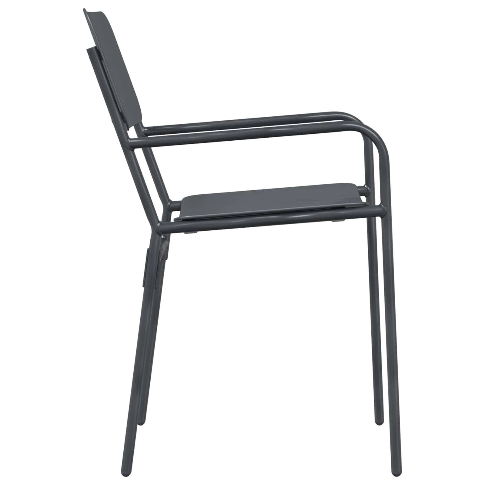 Chaises de jardin acier anthracite 51 x 55 x 81 cm - PANGIVO - Image 5